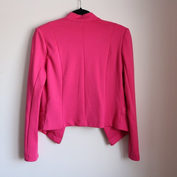 Rose Pink Jacket with Faux Zipper Detail - Picture 2 of 4